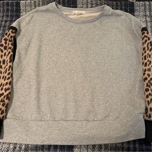 Lost in Lunar Leopard Sleeve Sweatshirt | XL | Boutique Cozy Chic